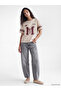 Vizyon New Season Beige Printed Soft Touch Women's T-Shirt - 3