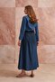 Dark Blue-Beli Pleated Detailed Denim Skirt - 3