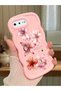 iPhone 7 Plus Compatible Case Camera Protector Pink Silicone Couple Phone Case Floral Pattern