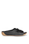 Woods 01 Black Genuine Leather Women's Slippers - 2