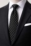 Black Polka Dot Pattern Italian Silk Tie Ik2513