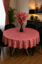 Handmade Fine Taffeta Fabric Round Tablecloth 151 X 155 cm |   Jacquard Patterned Decorative Living Room and Kitchen Tablecloth - 2
