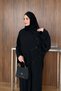 Women's Sequin Embroidered Linen Bat Sleeve Dress