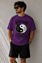 Mixed Text Printed Crew Neck Casual Unisex Oversize T-Shirt - Cotton Casual T-Shirt