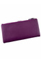 Unisex Genuine Leather Purple Color Zippered Multi-Compartment Long Wallet - 5