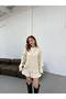 Women's Oversize Long Sweater and Flared Mini Skirt Knitwear Top and Bottom Set - Standard - 3