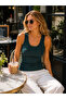 Women's Camisole Ribbed Slim Fit Athlete U-Neck Flexible Daily Basic Ribbed Athlete - 3
