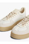 Women's Monogram Logo Patterned Low-Top Comfortable Sole Ecru Sneaker - 4