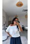 Ecru Thin Off-Shoulder Tshirt - 2