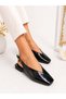 Livora Women's Black Square Toe Buckle Flat Sole Slingback Casual Ballet Shoes - 2