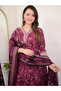 Maroon Viscose Printed Straight Kurta Pant With Dupatta - ALV1210-Size-M-38-Inches