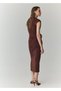 Drape midi elbise - 4
