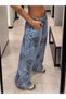 Trend Special Design Flower-Patterned Wide-Leg Palazzo Denim Jeans - Trendy Wide-Leg Palazzo Denim Jeans with Floral Print – Exclusive Design - 2
