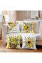 Yellow Lemon and Sunflower Patterned Runner and Set of 4 Throw Pillow Covers Hello Lemon - 5