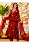 Red Chanderi Silk Embroidered Kurta Set - ALV2230 | Red-Size-M-38-Inches