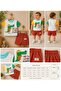 100% Cotton Pocketed Dinosaur Printed Double Baby Set with Snap Fasteners at the Neck - 8