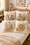 Small Safari Animals Patterned 4-Piece Kids and Baby Pillowcase Set