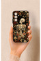 Samsung A54 Compatible Flower Skeleton Pattern Silicone Case