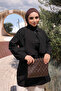 Black Windbreaker Detailed Waist Tie Shirt