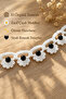 Anklet with White Flower and Black Bead Detail, Adjustable Women's Anklet - 3