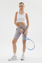 Women's High Waist Gathering Pocket Shorts Sports Leggings - 3