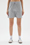 Women's High Waist Combed Cotton Bermuda Shorts - 4