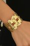 Women's Gold Butterfly Detailed Metal Handcuff Bracelet - 2