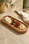 Wooden Oval Rectangular Presentation Plate 30cm - Kayık Fruit and Wine Presentation Tray - Organizer - Solid Beech