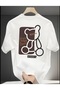 تي شيرت رجالي كبير الحجم مطبوع عليه Honey Bear