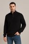 Men's Half Zipper Knitwear Sweater Thessaloniki Knit Stand Collar Cotton Woven Regular Fit - Black Mariposa - 5