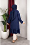 Bürümcük Fabric Skirt Gathered Tunic 0903-04 Navy Blue - 6
