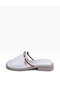 Daily Poly Sole Comfortable Stone Detailed Genuine Leather Slippers - 2 cm - 3