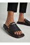 Daily Poly Sole Comfortable Stone Detailed Genuine Leather Slippers - 2 cm
