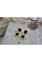 Dangle Brand Earrings with Brown Stones - 4