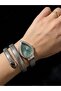 Women's Emerald Green Dial Spiral Band Snake Model Stone Watch - 3