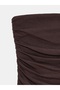 91639 Strapless Slit Detailed Dress-Dark Brown - 7