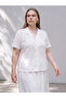 White Plus Size Brode Women's Shirt