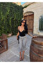Black Gingham Capri Pants