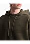 Men's Comfortable Fit Logo Detailed Hooded Long Sleeve Khaki Sweatshirt - 3