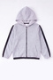 Girl's Striped Detailed Zippered Hooded Sweatshirt - 2