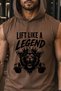 Brown Lifting Printed Standard Fit Hooded Sports Athlete Cotton Fabric Sleeveless Men's Athlete Tshirt - 2