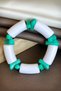 Dore Collection Women's Cylinder Beaded Flexible Elastic Natural Stone Look Bracelet - 3