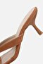 Women's Tan Suede Flip-Flops with Cross Straps and Thin Heels - 6