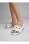 Daily Poly Sole Comfortable Stone Detailed Genuine Leather Slippers - 2 cm