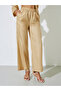 Beige Solid V-Neck Top and Wide Leg Pants Set - 4