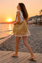 Women's Copper Pearl Detailed Straw Shoulder Bag Large Size Zippered Daily Summer Beach Bag - 7