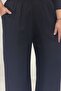 69018 Large Size Elastic Waist, Pockets, Wide Leg Double Tensel Pants - Black - 2