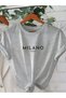 Woman's Black Grey White 3-Piece Milano Printed Oversize T-Shirt - 3