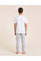 Senior Boys White Runs On Dreams Night Suit - 2