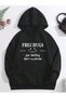 Unisex Black Free Hugs Printed 3 Thread Hooded Hoodie Sweatshirt